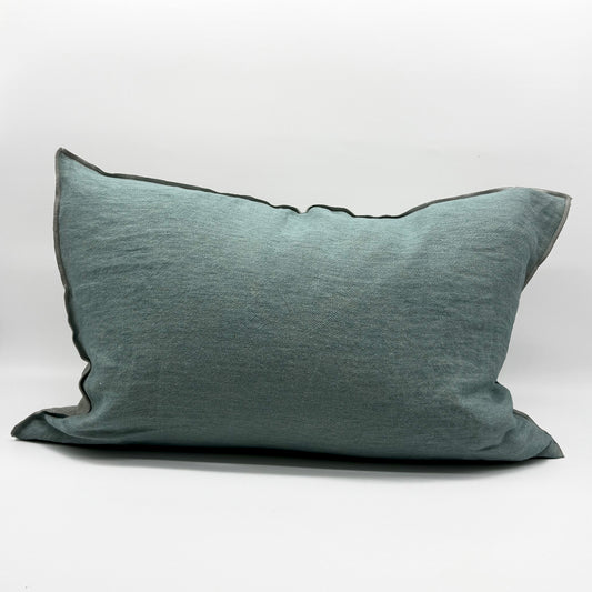Crumpled Washed Linen Aqua